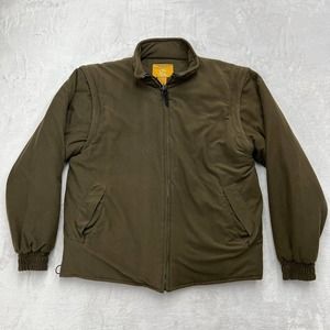 Whitewater Ducks Unlimited Mens L Jacket Vest Brown Insulated Removeable Sleeves